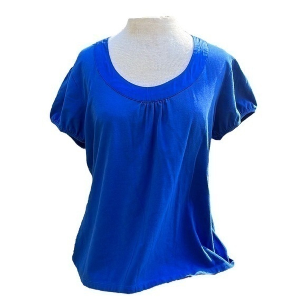 RAFAELLA Short Sleeve Blouse, Royal Blue, Womens size XL